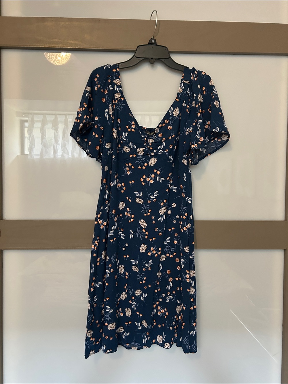 Lily Rose Navy Blue Floral Midi Dress